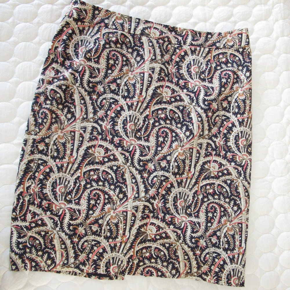 J.Crew Women No. 2 Paisley Pencil Skirt